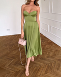 Λυδία | Κομψό Strapless Midi Φόρεμα
