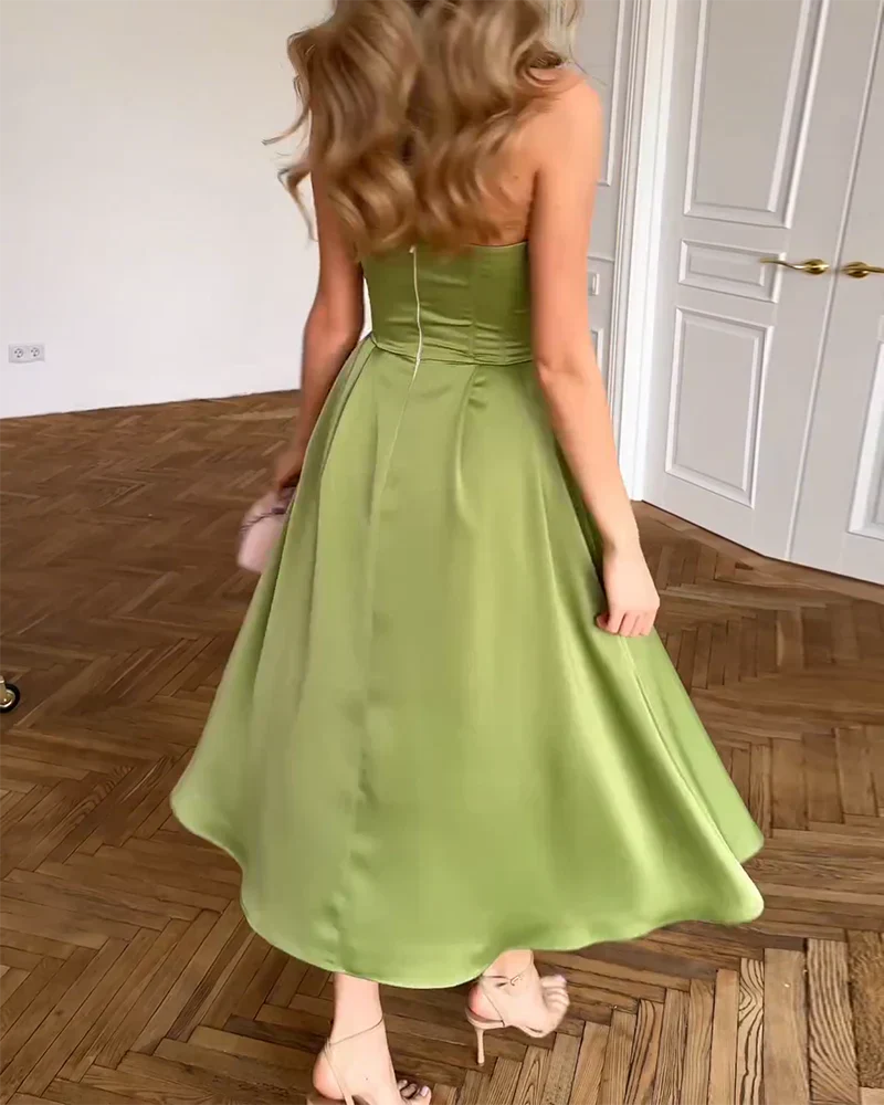 Λυδία | Κομψό Strapless Midi Φόρεμα