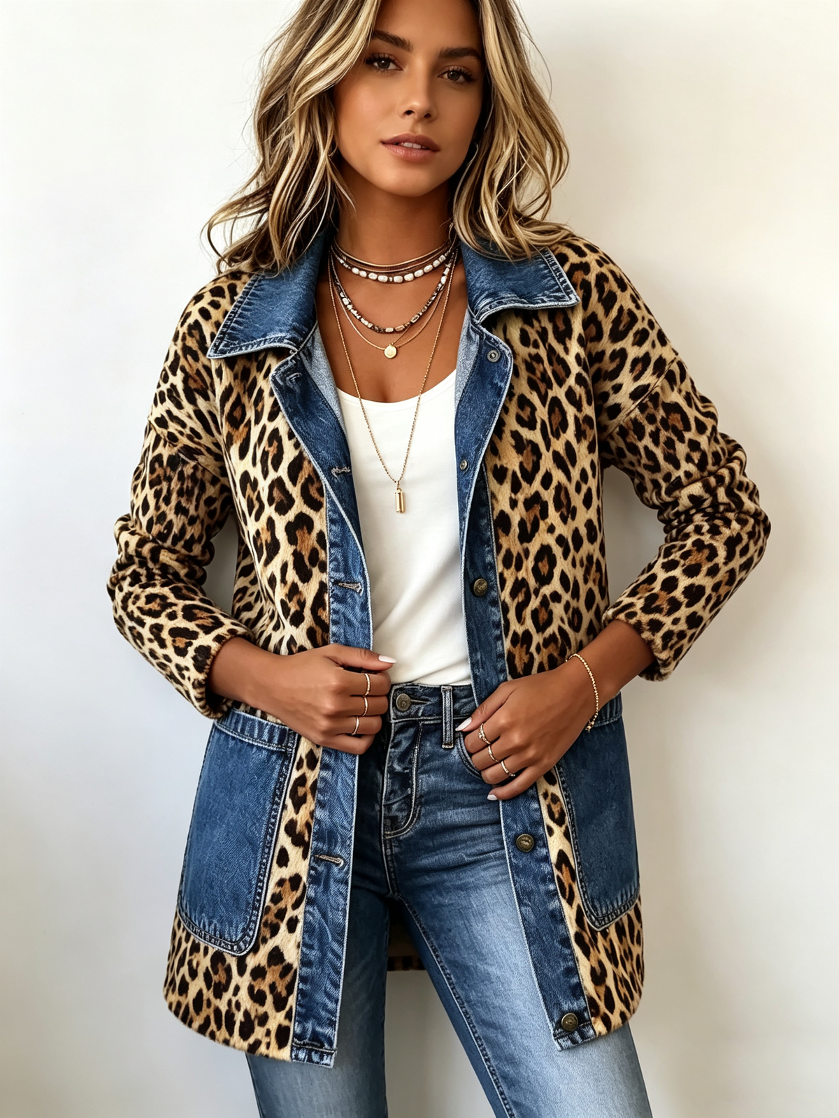 Φωτεινή | Μακρύ Σακάκι με Αντίθεση